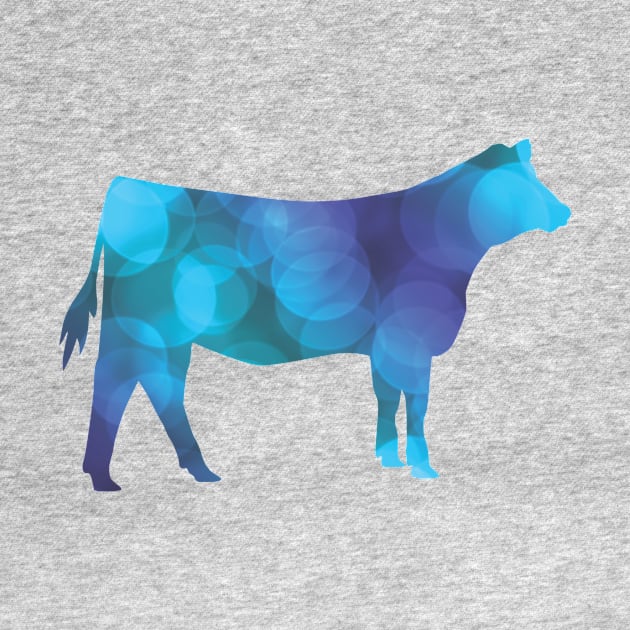 Show Heifer with Blue Abstract Bacakground by SAMMO